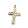 9CT YELLOW & WHITE GOLD DIAMOND CROSS PENDANT