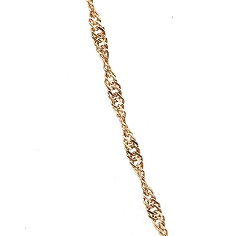 9CT YELLOW GOLD 45CM SINGAPORE TWIST CHAIN