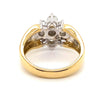 18CT YELLOW & WHITE GOLD THICKENED TOP DIAMOND DRESS RING VALUED @ $5299