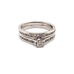 18CT WHITE GOLD FLOW UP STYLE DIAMOND BRIDAL SET VALUED @ $2899