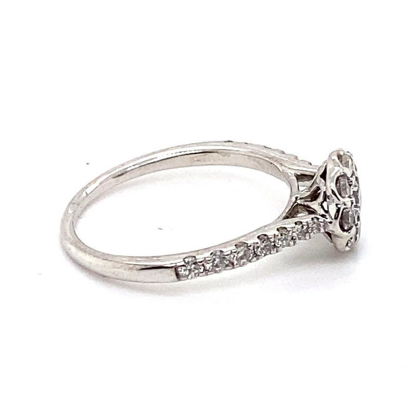 9CT WHITE GOLD FLOW UP STYLE DIAMOND DRESS RING VALUED @ $1499