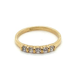 9CT YELLOW GOLD CUBIC ZIRCONIAS BAR SET IN THICKENED TOP DRESS RING