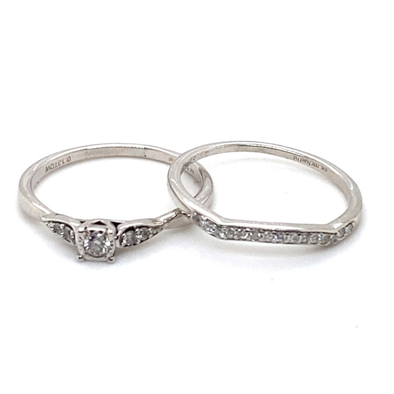 10CT WHITE GOLD DIAMOND BRIDAL SET VALUED @ $1599