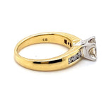 18CT YELLOW & WHITE GOLD THICKENED TOP DIAMOND DRESS RING VALUED @ $5999