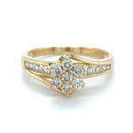 9ct YELLOW GOLD DIAMOND SET DRESS RING TDW 0.75cts VALUED $2,299