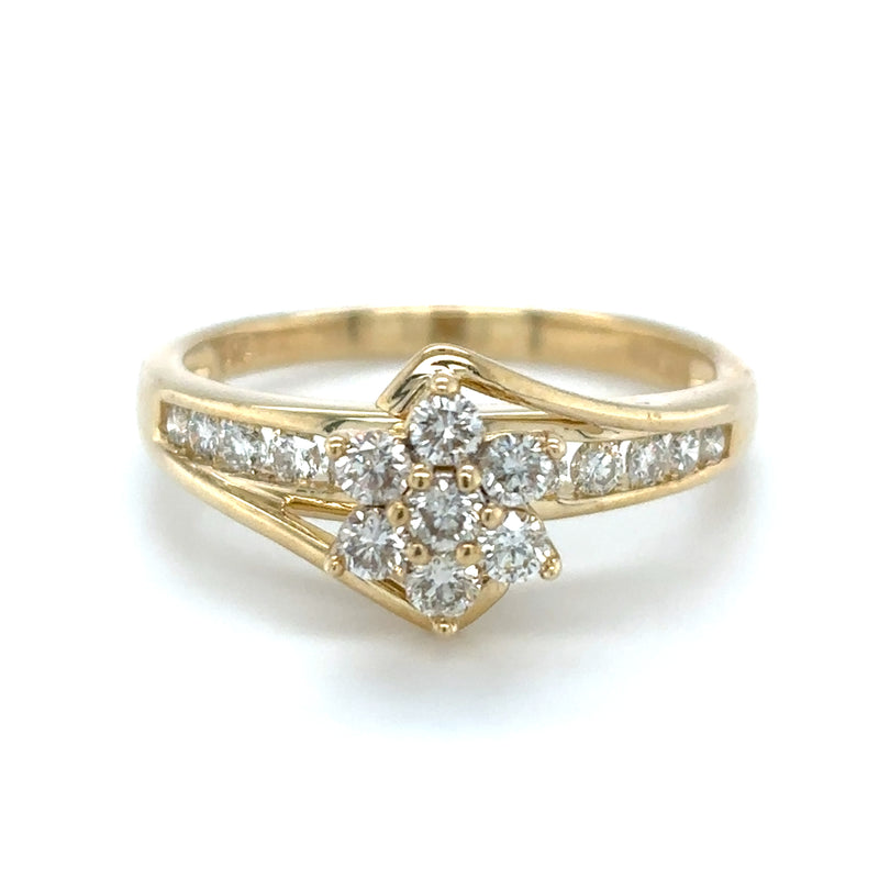 9ct YELLOW GOLD DIAMOND SET DRESS RING TDW 0.75cts VALUED $2,299