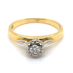 18CT YELLOW GOLD & PALLADIUM DIAMOND DRESS RING VALUED @ $1399