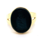 18CT YELLOW GOLD BLOODSTONE DRESS RING VALUED @ $3599