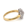 9CT YELLOW & WHITE GOLD THICKENED TOP DIAMOND DRESS RING VALUED @ $1899