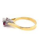 18CT YELLOW & WHITE GOLD RUBIES & DIAMOND DRESS RING VALUED @ $4499