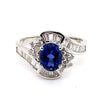 14CT WHITE GOLD SAPPHIRE & DIAMOND WRAP AROUND STYLE RING VALUED @ $4499