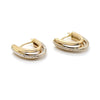 10CT YELLOW & WHITE GOLD 2 TONE TRIPLE HOOP EARRING