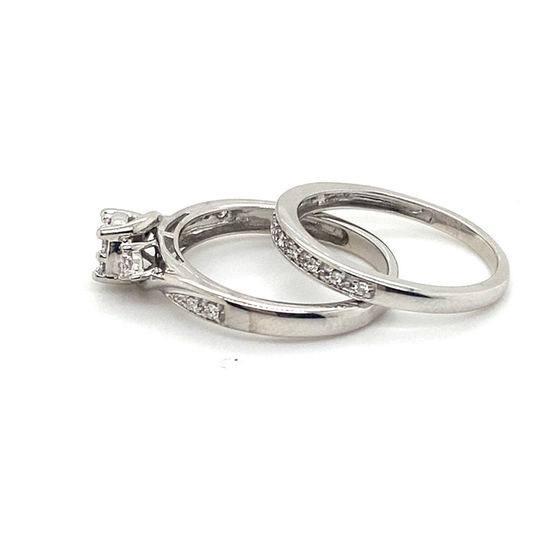 10CT WHITE GOLD WRAP AROUND STYLE DIAMOND BRIDAL SET VALUED @ $1999