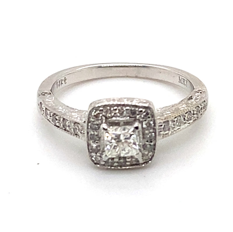 14CT WHITE GOLD FLOW UP STYLE DIAMOND DRESS RING VALUED @ $2799