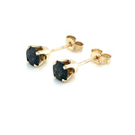 9ct YELLOW GOLD AUSTRALIAN SAPPHIRE SET STUD EARRINGS