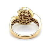 10CT YELLOW GOLD SWIRL PATTERN DIAMOND DRESS RING VALUED @ $3899