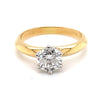 18CT YELLOW GOLD SOLITAIRE DIAMOND DRESS RING VALUED @ $9999