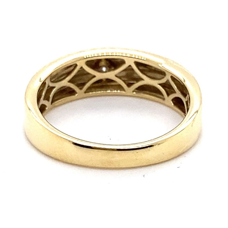 9CT YELLOW GOLD CLAW SET DIAMOND MENS  DRESS RING TW 3.8g