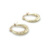 9ct YELLOW GOLD TWIST PATTERNED HOOP EARRINGS