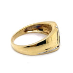 9CT YELLOW GOLD CHANNEL SET DIAMOND MENS DRESS RING VALUED @ $1999