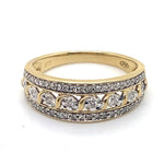 9CT YELLOW GOLD DIAMOND DRESS RING