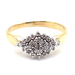 9CT YELLOW & WHITE GOLD DIAMOND DRESS RING