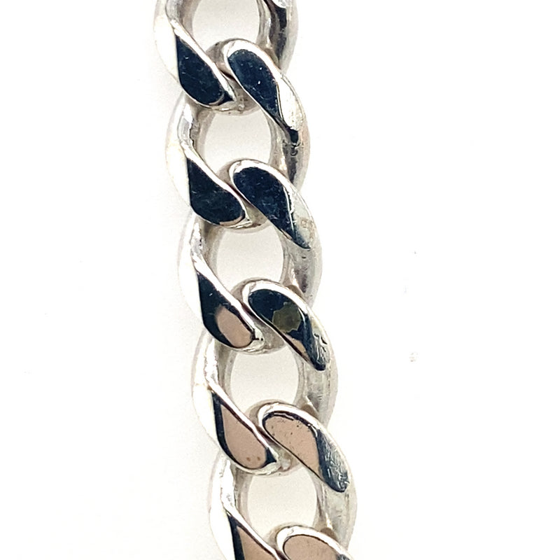 SILVER 57CM DIAMOND CUT CURB LINK CHAIN