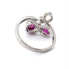 14CT WHITE GOLD SCROLL PATTERN DIAMOND & RUBIES DRESS RING VALUED @ $5799