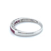 18CT WHITE GOLD CHANNEL SET PINK RUBY DRESS RING VALUED @ $1999