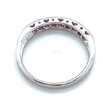 18CT WHITE GOLD CHANNEL SET PINK RUBY DRESS RING VALUED @ $1999