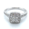 14CT WHITE GOLD FLOW UP STYLE DIAMOND DRESS RING VALUED @ $3499