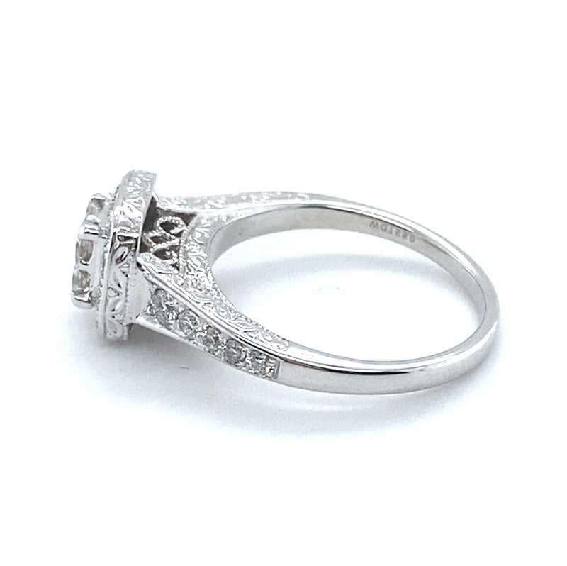 14CT WHITE GOLD FLOW UP STYLE DIAMOND DRESS RING VALUED @ $3499