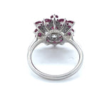 14CT WHITE GOLD RUBY & DIAMOND DRESS RING VALUED @ $7999