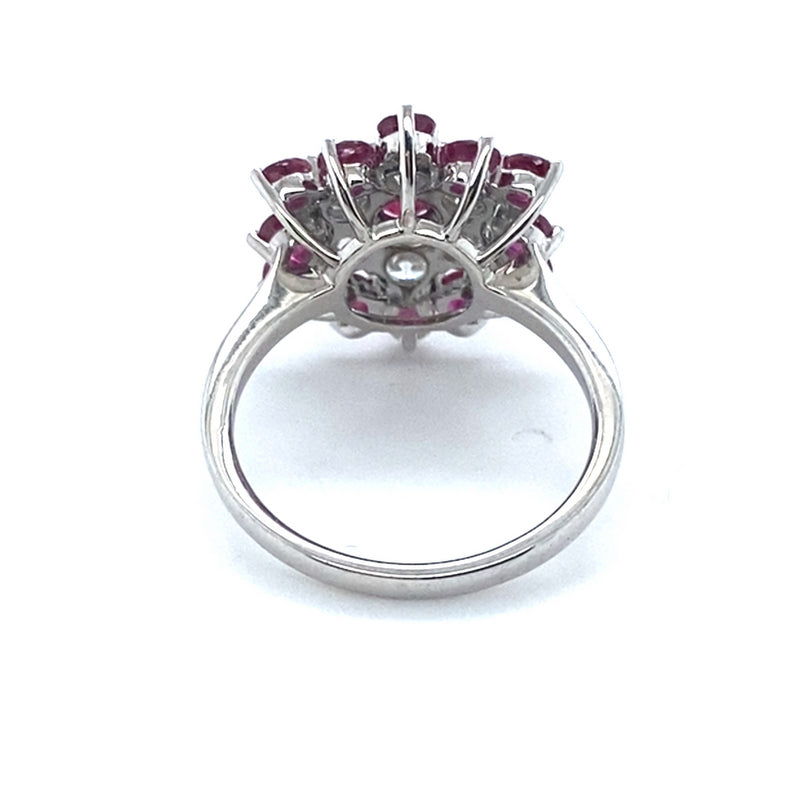 14CT WHITE GOLD RUBY & DIAMOND DRESS RING VALUED @ $7999