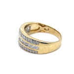 9CT YELLOW GOLD THICKENED TOP DIAMOND DRESS RING VALUED @ $2499