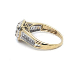 9CT YELLOW GOLD FLOW UP STYLE DIAMOND DRESS RING VALUED @ $1899