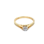 14CT & 9CT YELLOW GOLD SPLIT SHOULDER DIAMOND DRESS RING VALUED @ $899