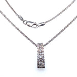 10CT WHITE GOLD 45CM ROPE STYLE CHAIN WITH DIAMOND PENDANT VALUED @ $1499