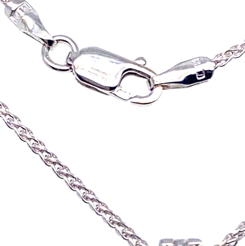 10CT WHITE GOLD 45CM ROPE STYLE CHAIN WITH DIAMOND PENDANT VALUED @ $1499