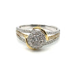 14CT YELLOW & WHITE GOLD SPLIT SHOULDER DIAMOND DRESS RING VALUED @ $3899