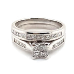 18CT WHITE GOLD FLOW UP STYLE BRIDAL SET VALUED @ $4699