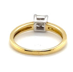 18CT YELLOW & WHITE GOLD THICKENED TOP STYLE DIAMOND DRESS RING VALUED @ $1799