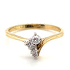 9CT YELLOW & WHITE GOLD WRAP AROUND DIAMOND DRESS RING VALUED @ $1149