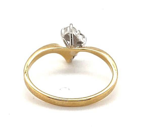 9CT YELLOW & WHITE GOLD WRAP AROUND DIAMOND DRESS RING VALUED @ $1149