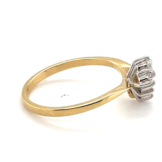 9CT YELLOW & WHITE GOLD WRAP AROUND DIAMOND DRESS RING VALUED @ $1149