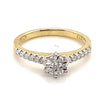 9CT YELLOW & WHITE GOLD THICKENED TOP STYLE DRESS RING VALUED @ $1199