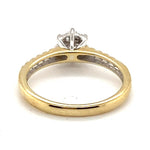 9CT YELLOW & WHITE GOLD THICKENED TOP STYLE DRESS RING VALUED @ $1199