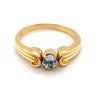 18CT YELLOW GOLD SPINNING CENTRE SETTING DIAMOND & AQUAMARINE RING VALUED $1499