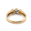 18CT YELLOW GOLD SPINNING CENTRE SETTING DIAMOND & AQUAMARINE RING VALUED $1499