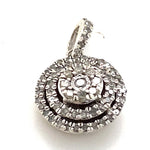 SILVER WITH DIAMONDS SET IN ROUND CLUSTER AND BALE PENDANT TW 1.5g